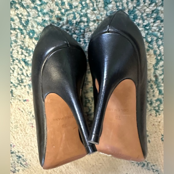 Cole Haan Valerie Pump Black Leather Suede Heels - Picture 8 of 10